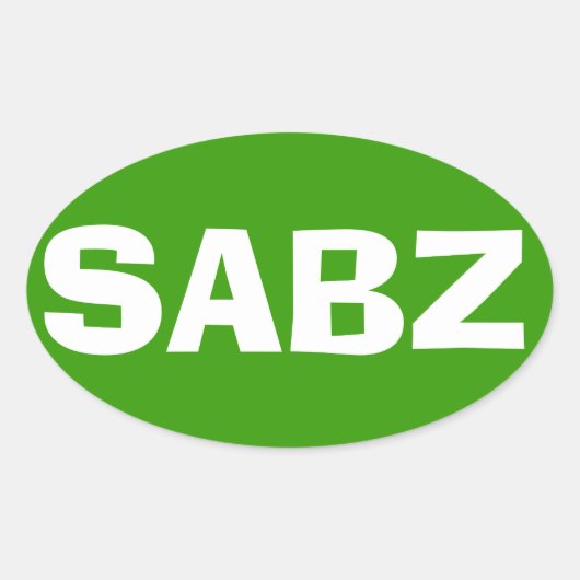SABZ OVALE STICKER (Voorkant)
