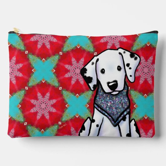 Sac à accessoires Dalmatien sur Fleur Tachetée (Recto)