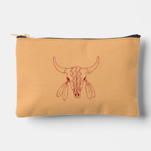 Sac à accessoires en cuir de bison de la danse fan