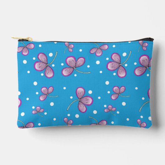 Sac à accessoires fleur rose capricieuse (Recto)