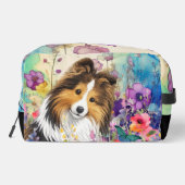Sac à accessoires petit - Sheltie sable JARDIN ZEN (Verso)