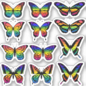 Sac à autocollants à papillon de couleur arc-en-ci (Devant)