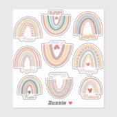 Sac à autocollants pour arc-en-ciel mignon (Feuille)