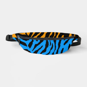 SAC À BANANE RAYURES DE TIGRE BLEU ORANGE RÉTRO 80