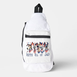 Sac À Bandoulière 4 juillet. Jour de l'indépendance. Chiens amusants