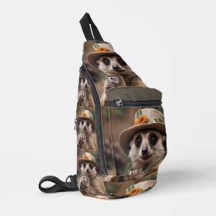 Sac À Bandoulière "À la vie : Grande Meerkat savoure un verre de vin
