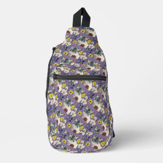 Sac à bandoulière à motif chat et fleurs coupé et