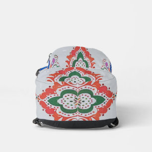 Sac à bandoulière à motif damassé d'art folkloriqu