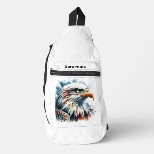 Sac À Bandoulière Aigle majestueux dans un style aquarelle époustouf (Recto)