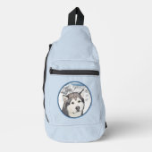 Sac À Bandoulière Alaskan Malamute Peinture Mal Mally Sled Chien Art (Recto)