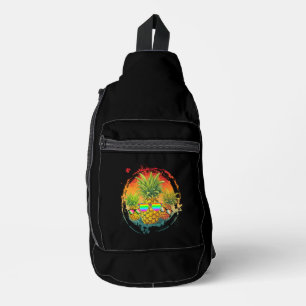 Sac À Bandoulière Ambiance d'été drôle à l'ananas