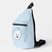 Sac À Bandoulière American Eskimo Eskie Puppy Peinture Cute Chien Ar (Coin droit)