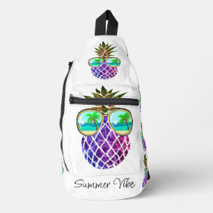 Sac À Bandoulière Ananas rétro boho avec lunettes de soleil