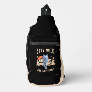 Sac À Bandoulière Après Ski Snow Runway Loup Art