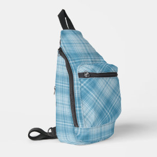 Sac À Bandoulière Aqua et Plaid blanc