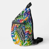 Sac À Bandoulière Art numérique Rainbow Checkerboard (Coin droit)