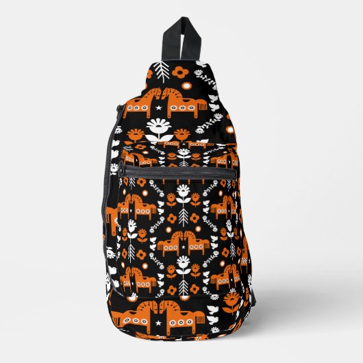 Sac À Bandoulière Art populaire de cheval scandinave (Recto)