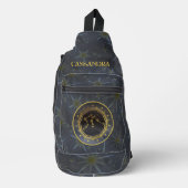Sac À Bandoulière Astrologie Zodiaque foncée : Aquarius Black Gold N (Recto)