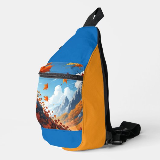 Sac À Bandoulière Authumn leaves blue-orange (Coin droit)