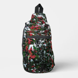 Sac À Bandoulière Baies rouges, recouvertes de neige