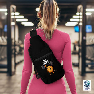 Sac À Bandoulière Barre à haltères levée par un cookie drôle et rési