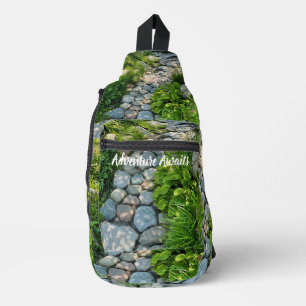 Sac À Bandoulière Belle forêt scène ensoleillé chemin de pierre phot