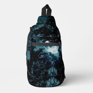 Sac À Bandoulière Belle Lune qui coule avec les arbres