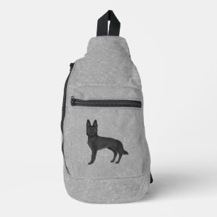 Sac À Bandoulière Berger Allemand Noir Chien de Dessin Animé Mignon