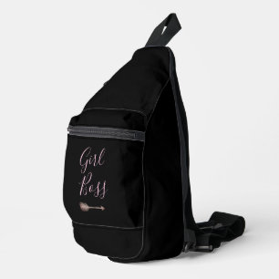 Sac À Bandoulière Black Elegant Script Girl Boss