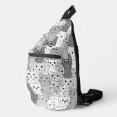 Sac À Bandoulière Black White Gris Chats Design Sling Sag (Coin droit)