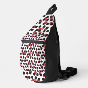Sac À Bandoulière blanc avec des points noirs et rouges