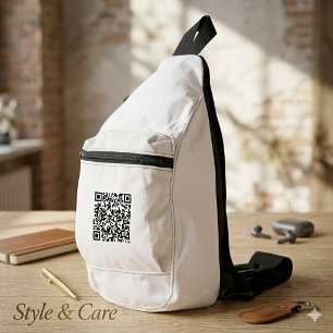 Sac à bandoulière blanc élégant avec QR code