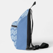 SAC À BANDOULIÈRE BLEU AVEC LACE BLANCHE VERROUILLE (Droite)