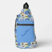 Sac À Bandoulière Bleu Cornflowers Arrière - plan blanc (Recto)