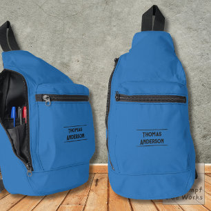Sac À Bandoulière Bleu pur océan combiné au texte noir