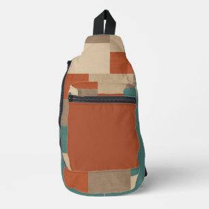 Sac À Bandoulière Bloc géométrique Abstrait moderne en Turquoise et