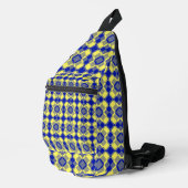 Sac À Bandoulière Blue Yellow Checker Argyle Pattern (Coin droit)