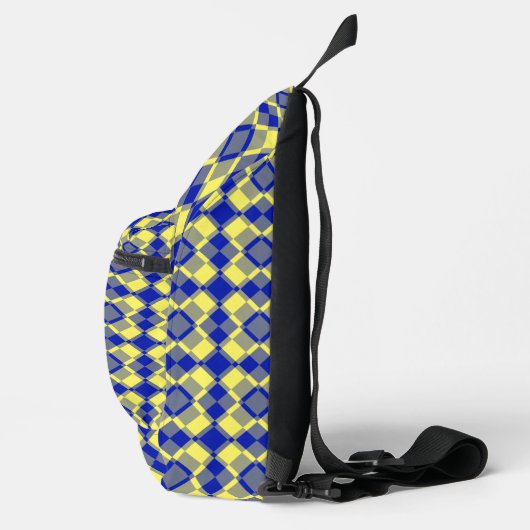 Sac À Bandoulière Blue Yellow Checker Argyle Pattern (Droite)