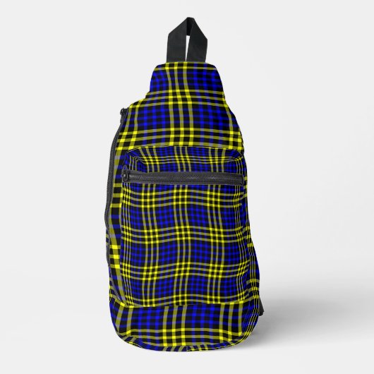 Sac À Bandoulière Blue Yellow Plaid Checker Seamless Pattern (Recto)