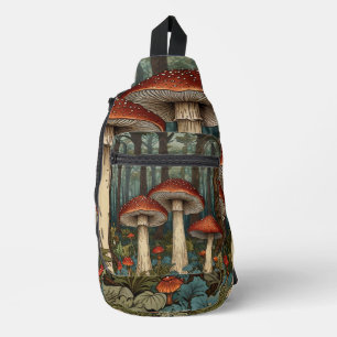 Sac À Bandoulière Boho vintage champignons forêt