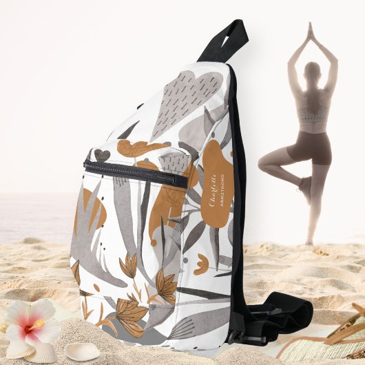 Sac À Bandoulière Botanique Boho Chic Citation Floral Votre nom