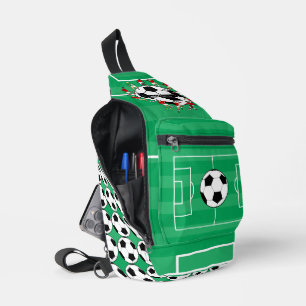 Sac À Bandoulière Boule de football et joueurs personnalisés
