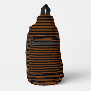 Sac À Bandoulière Brown noir rayures Motif sans couleur