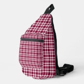 Sac À Bandoulière Burgundy White Plaid Pattern (Coin droit)