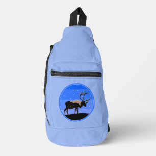 Sac À Bandoulière Caribou en hiver - Art original de la faune