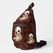Sac À Bandoulière Caricature de poupée vaudou en amour (Coin droit)