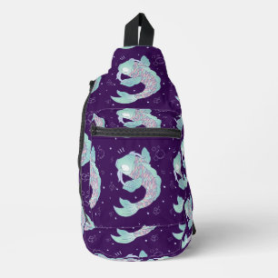 Sac À Bandoulière Carpe Koi Pastel Art Populaire Fantaisiste Sous-