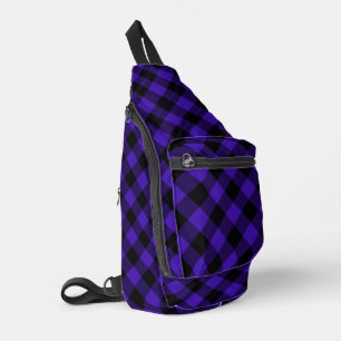 Sac À Bandoulière Carreaux Vichy Noir et Bleu