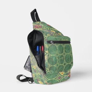 Sac À Bandoulière Carrelage vert floral