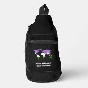Sac À Bandoulière Carte de la fierté genderqueer du monde